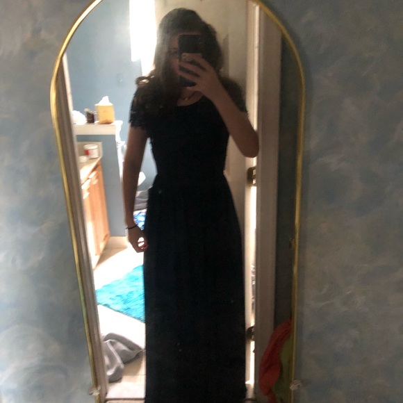 Navy blue floral Lacey dress - Picture 3 of 3